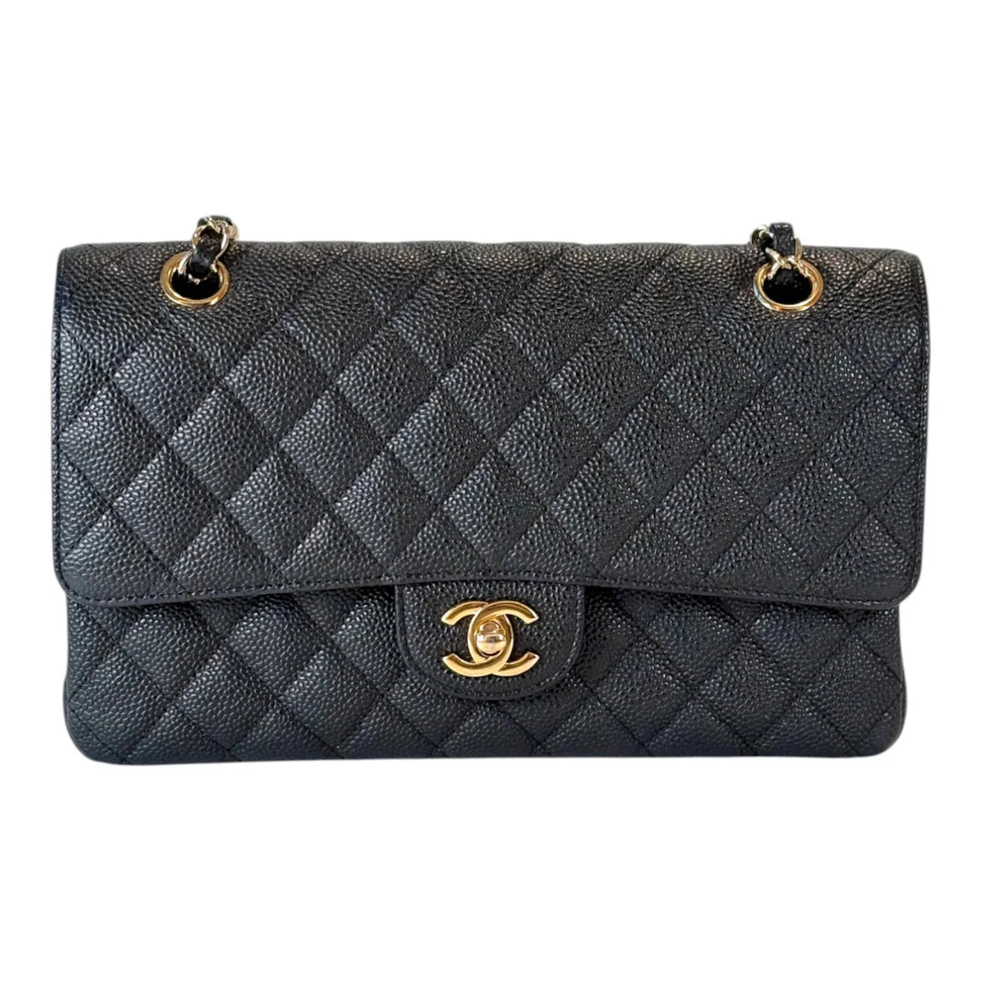 Chanel Medium Caviar Leather Bag with Gold Hardware - Gemaee  UAE