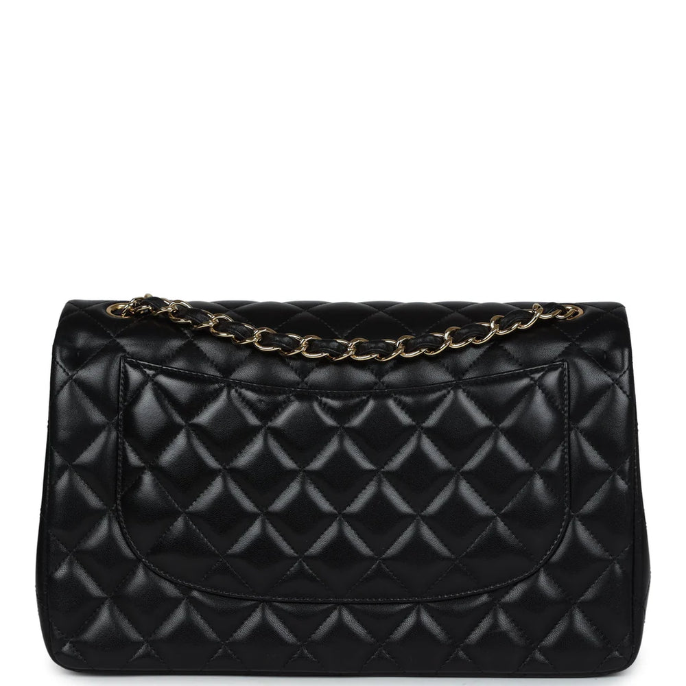 Chanel Jumbo Classic Double Flap Bag in Black Quilted Lambskin with Gold-Tone Hardware - Gemaee  UAE