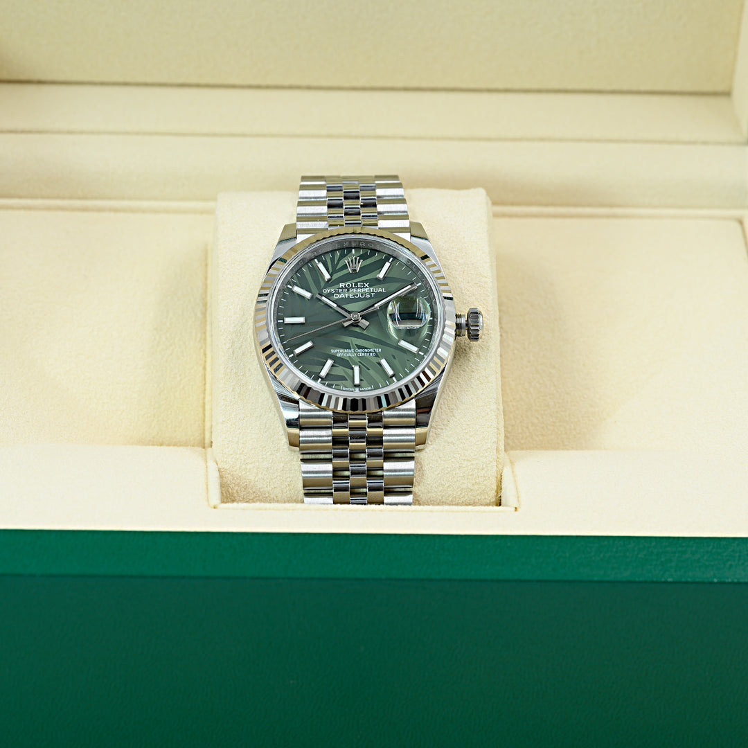 Rolex Watch 36mm Oystersteel Green - Gemaee  UAE