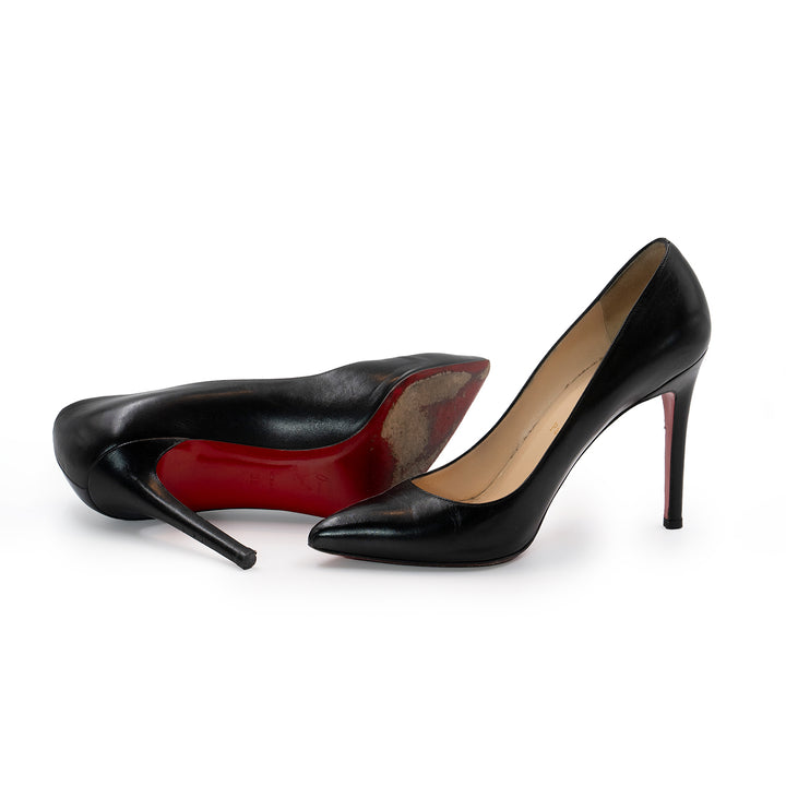 Christian Louboutin Black Leather Pumps - Gemaee  UAE