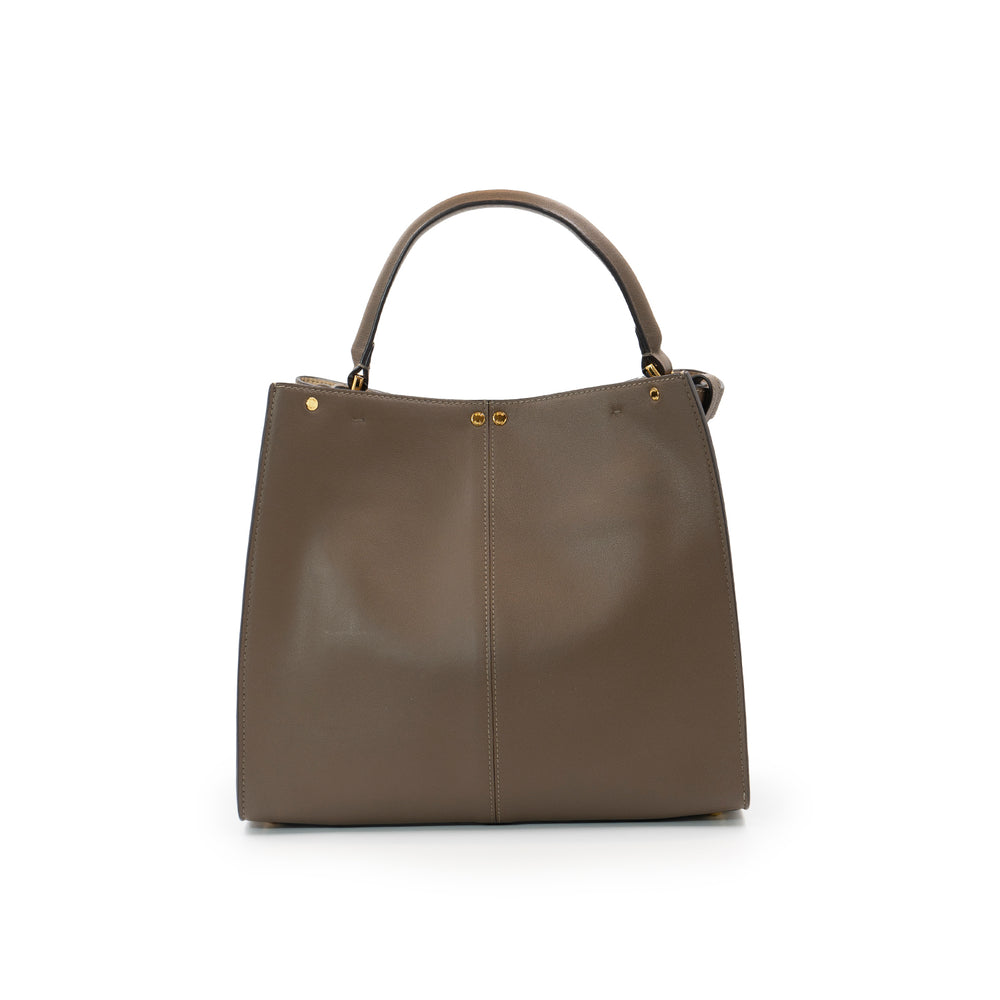 Fendi Peekaboo X-Lite Medium in Brown Leather Top Handle Bag - Gemaee  UAE