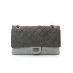 Chanel 2.55 Reissue Large Tri-Color Denim Flap Bag with Ruthenium Hardware