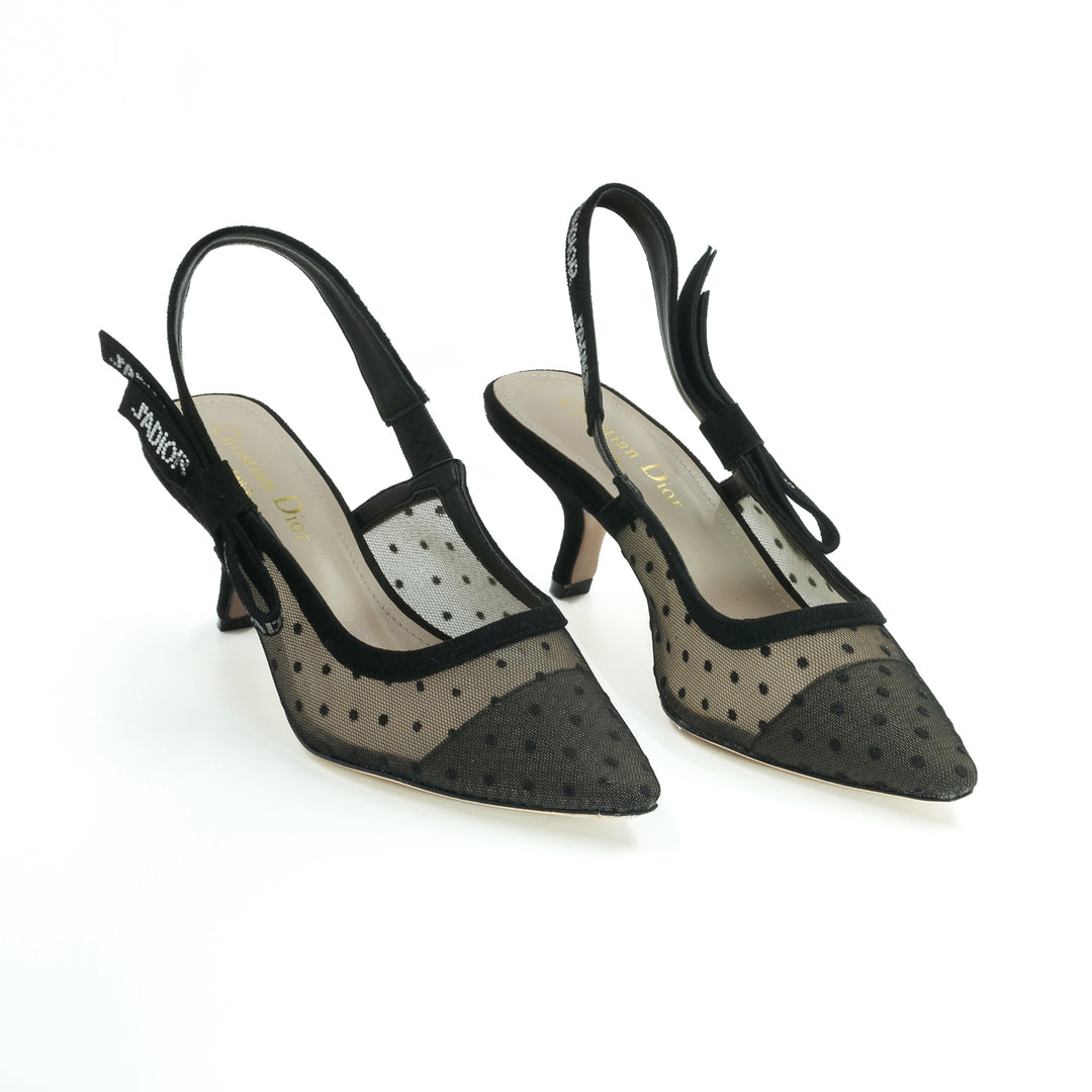 Dior Beige/Black Mesh and Suede J'Adior Slingback Pumps Sandals - Gemaee  UAE