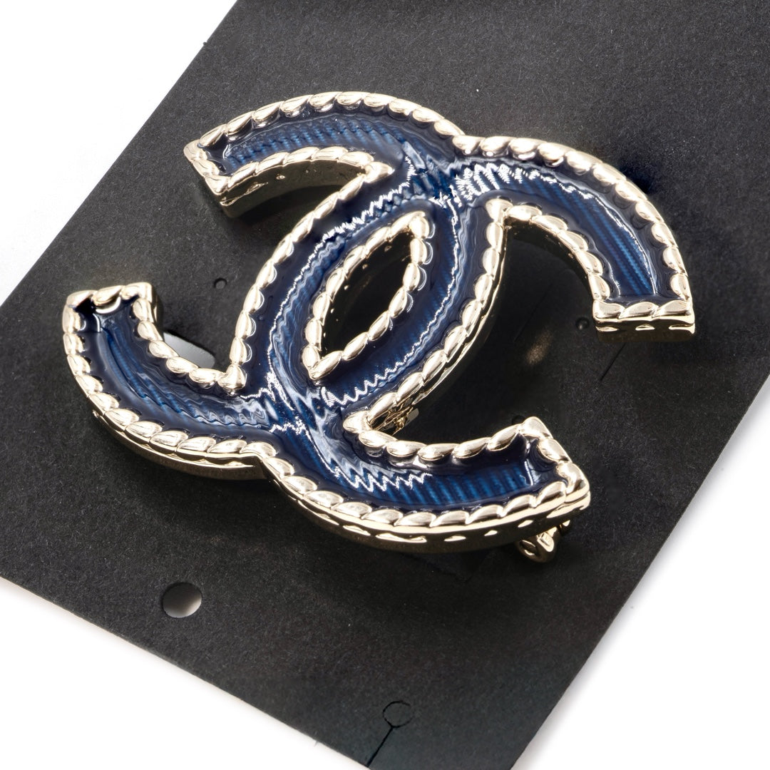 Chanel Navy Blue Brooch - Gemaee  UAE