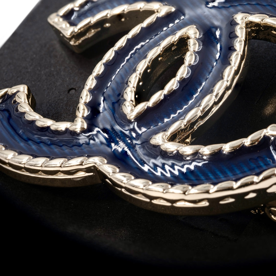 Chanel Navy Blue Brooch - Gemaee  UAE