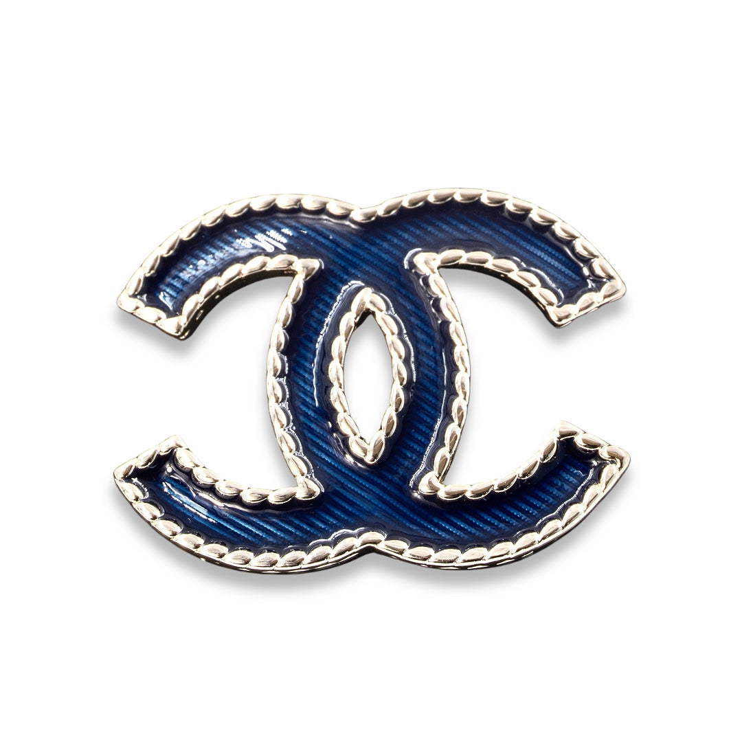 Chanel Navy Blue Brooch - Gemaee  UAE