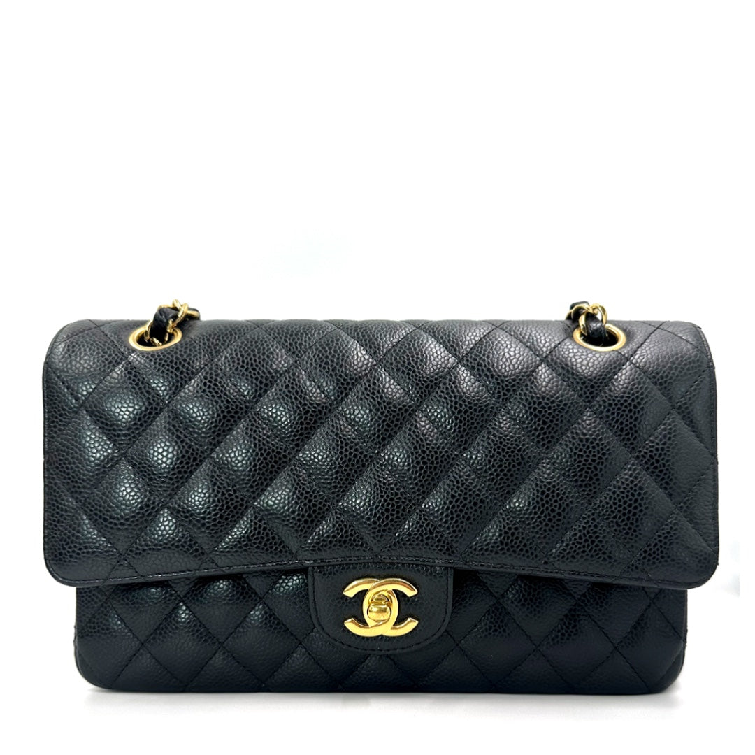 Chanel Black Caviar Leather Medium Handbag - Gemaee  UAE