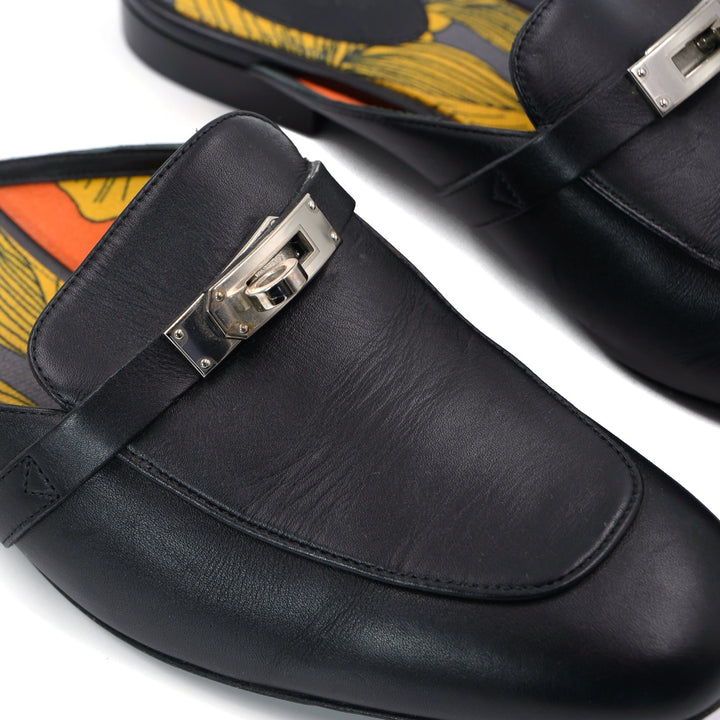Hermès Black OZ Flat Mules - Gemaee  UAE