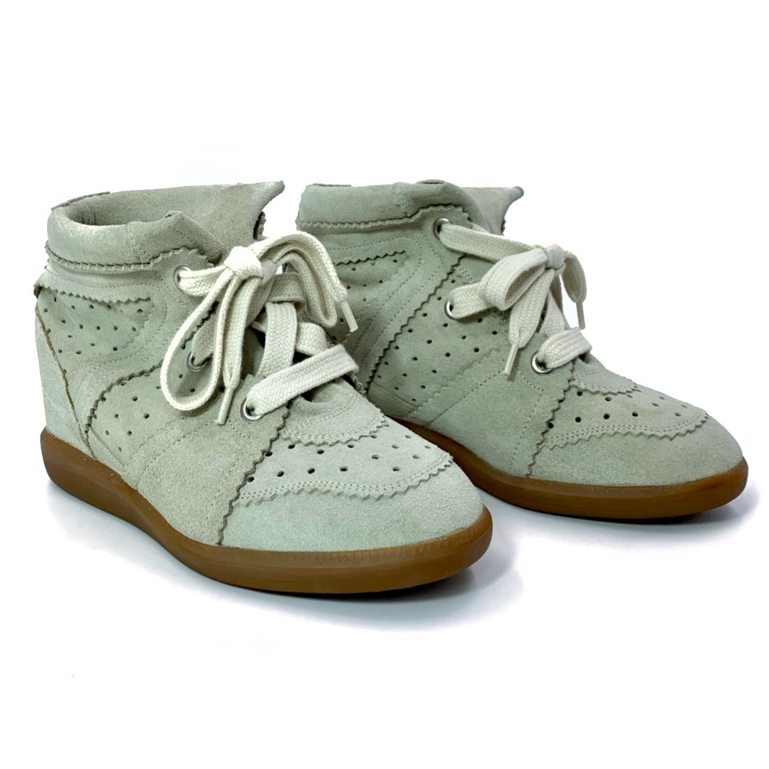 ISABEL MARANT grey Bobby wedge sneakers Gemaee UAE