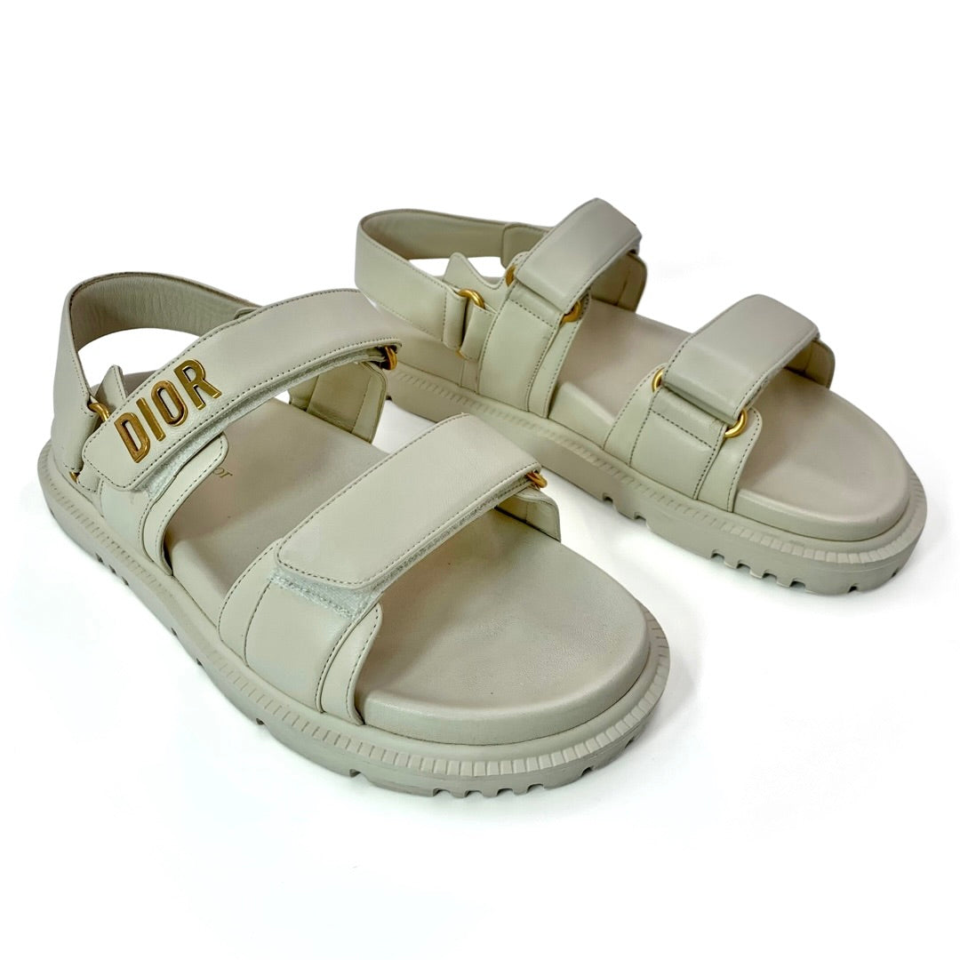 Dior Creem Lambskin Leather Dioract sandals - Gemaee  UAE