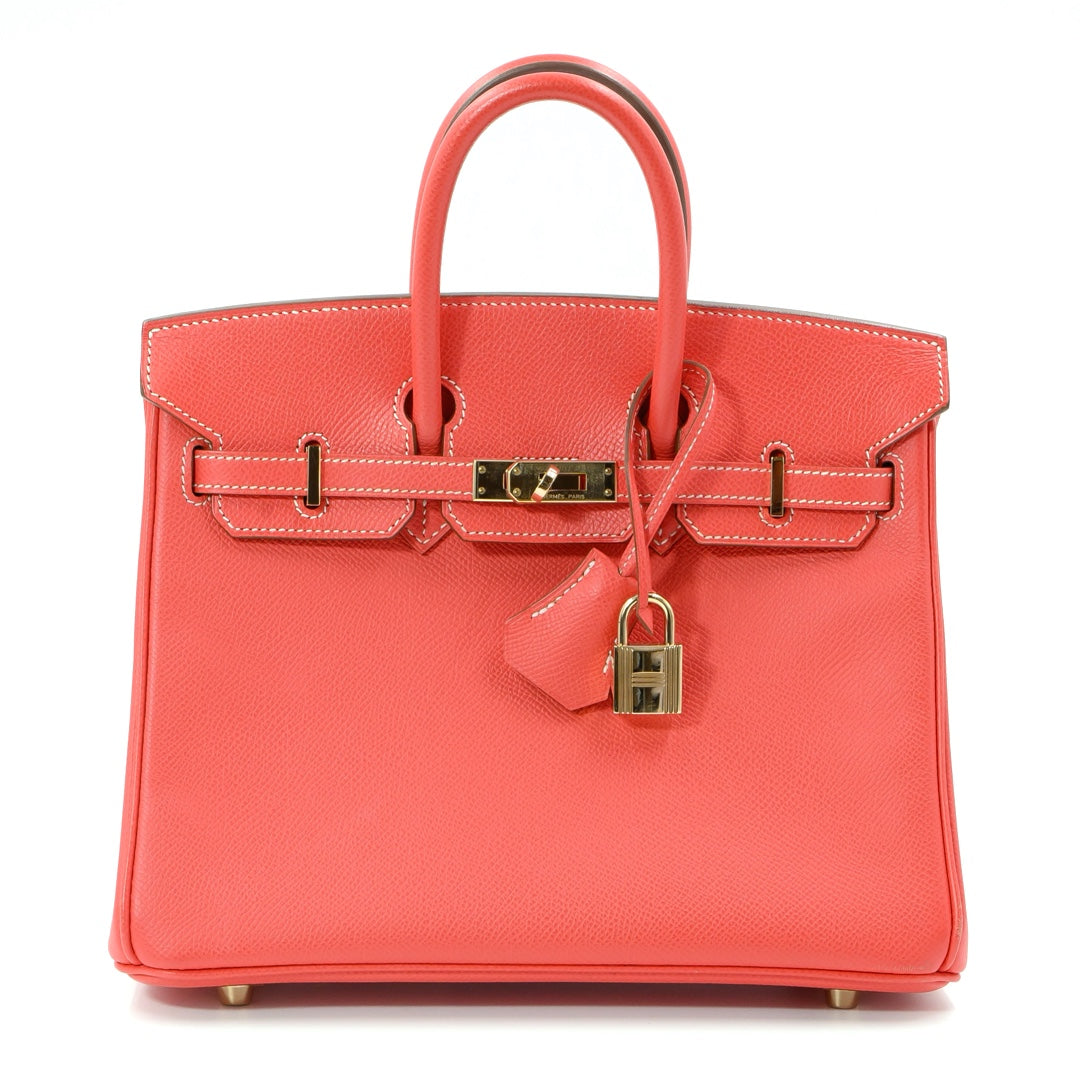 Hermès Birkin 25 Rose Jaipur Veau Epsom Gold with Permabrass Hardware Handbag - Gemaee  UAE