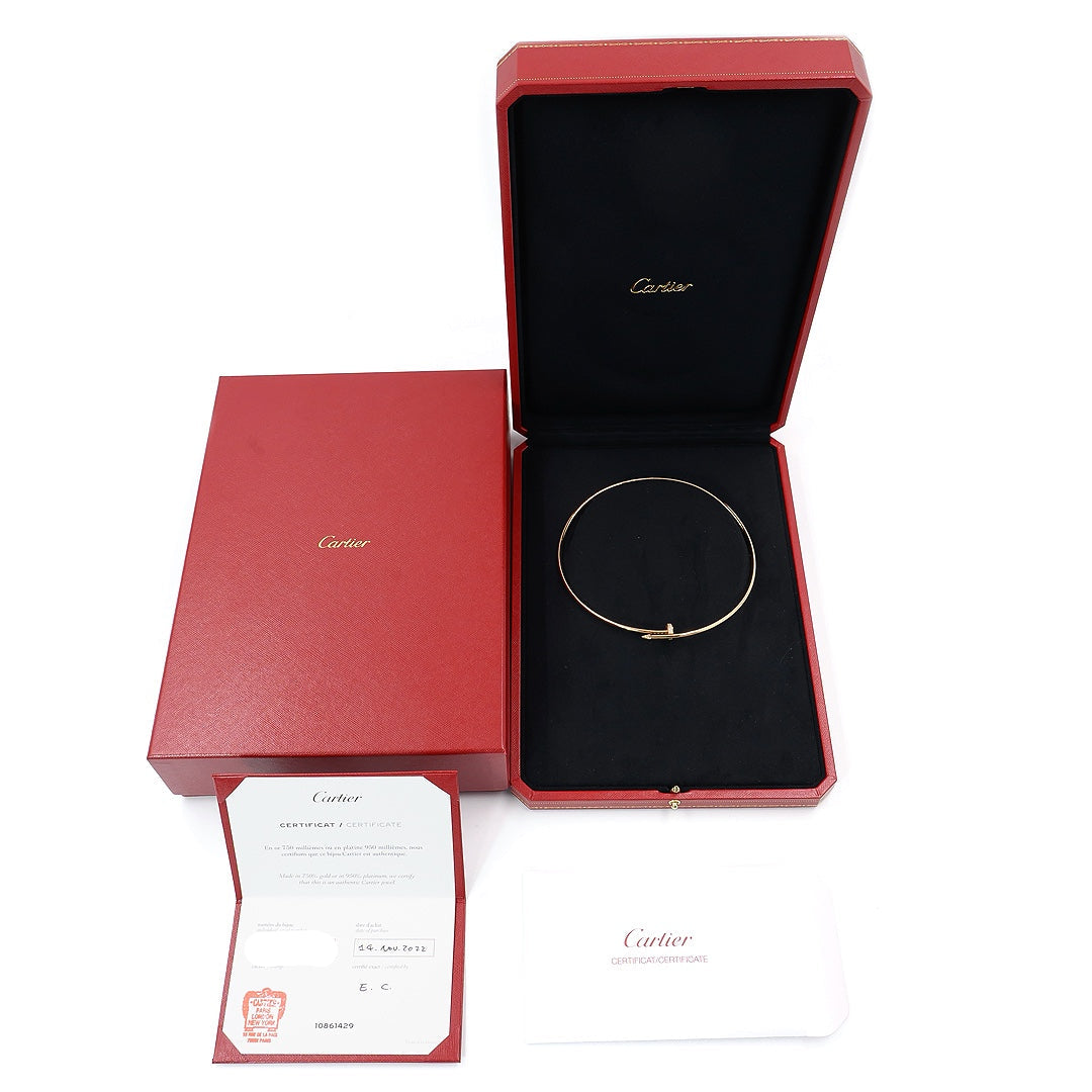 Cartier Juste Un Clou Thin Diamond Necklace in Rose Gold, Medium Size - Gemaee  UAE