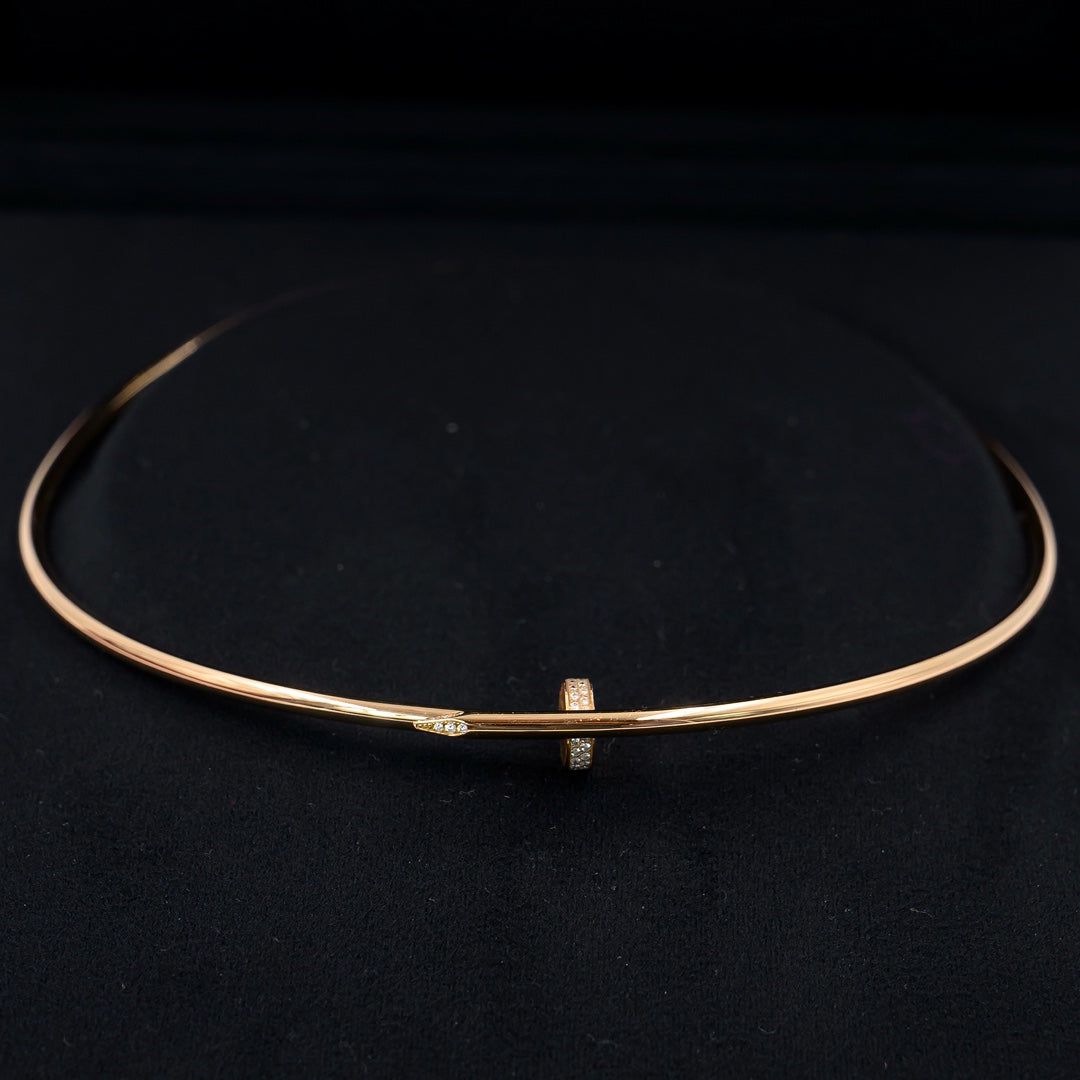 Cartier Juste Un Clou Thin Diamond Necklace in Rose Gold, Medium Size - Gemaee  UAE