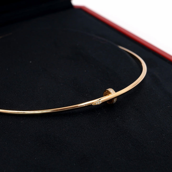 Cartier Juste Un Clou Thin Diamond Necklace in Rose Gold, Medium Size - Gemaee  UAE