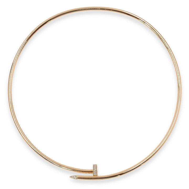 Cartier Juste Un Clou Thin Diamond Necklace in Rose Gold, Medium Size - Gemaee  UAE