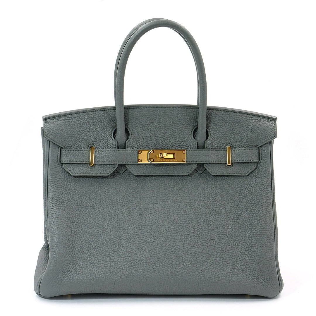 Hermès Birkin 30 in Vert Amande Veau Togo Leather with Gold Hardware Handbag - Gemaee  UAE