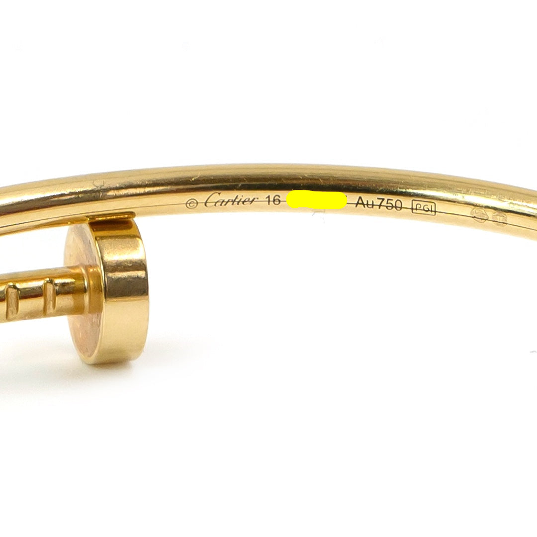 Cartier Juste Un Clou Thin Model size 16 Yellow Gold Bracelet - Gemaee  UAE