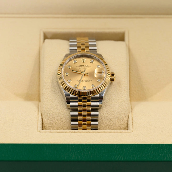 Rolex Lady-Datejust 31mm Champagne Diamond Dial Watch - Gemaee  UAE
