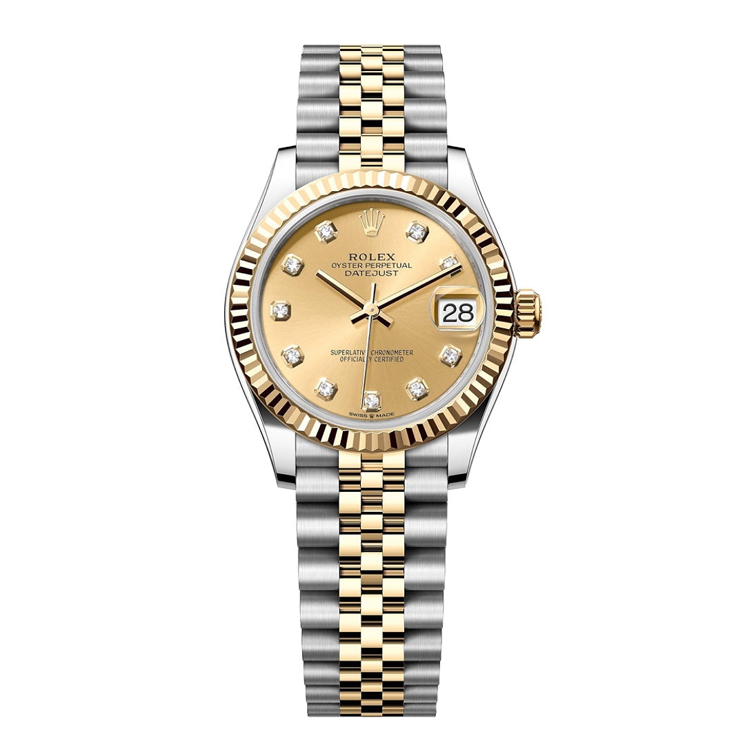 Rolex Lady-Datejust 31mm Champagne Diamond Dial Watch - Gemaee  UAE