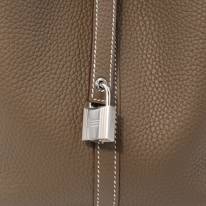 Hermès Picotin Lock 22 in Etoupe Clemence Leather with Palladium Hardware Handbag - Gemaee  UAE