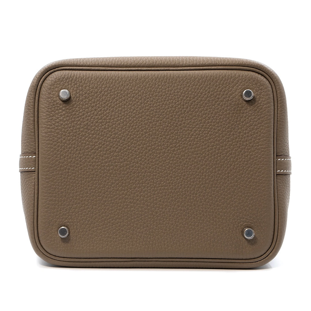 Hermès Picotin Lock 22 in Etoupe Clemence Leather with Palladium Hardware Handbag - Gemaee  UAE