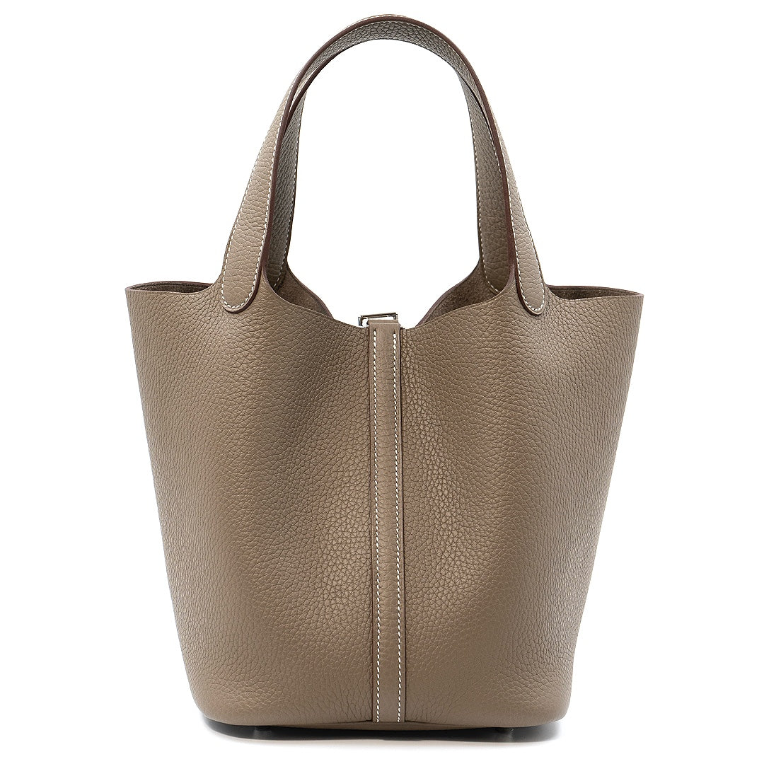 Hermès Picotin Lock 22 in Etoupe Clemence Leather with Palladium Hardware Handbag - Gemaee  UAE