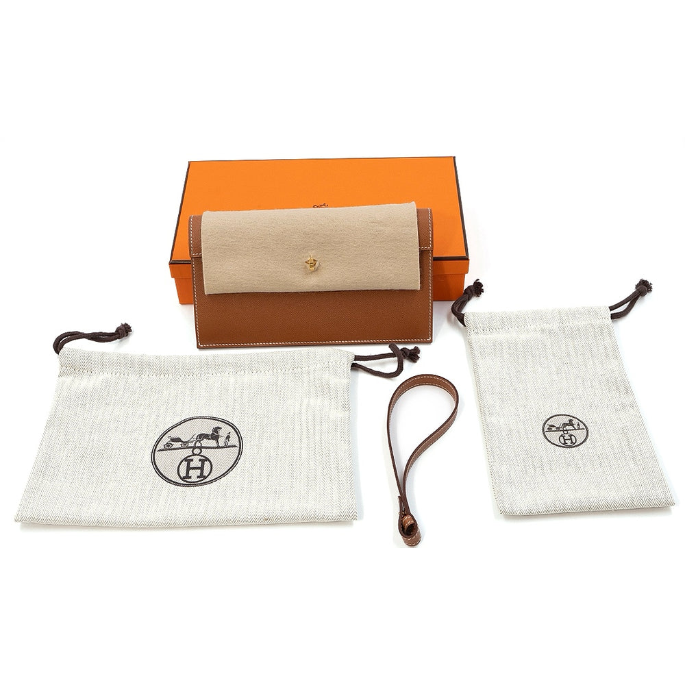 Hermès Kelly Pocket Long Wallet in Gold Madame Calfskin with Gold Hardware - Gemaee  UAE