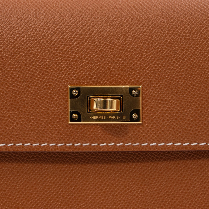 Hermès Kelly Pocket Long Wallet in Gold Madame Calfskin with Gold Hardware - Gemaee  UAE