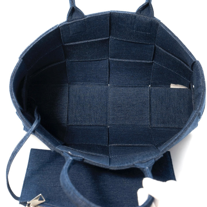 Bottega Veneta Arco Intrecciato Denim Tote Bag in Indigo - Gemaee  UAE