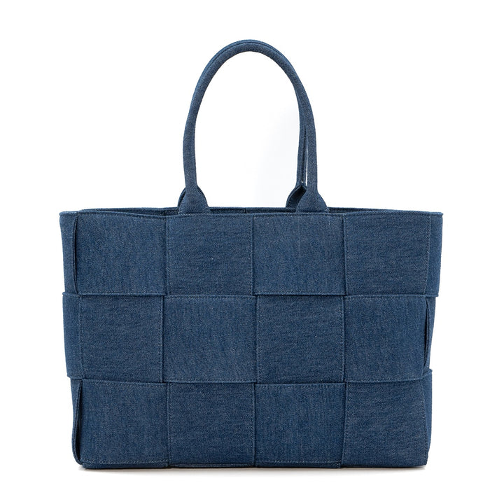 Bottega Veneta Arco Intrecciato Denim Tote Bag in Indigo - Gemaee  UAE