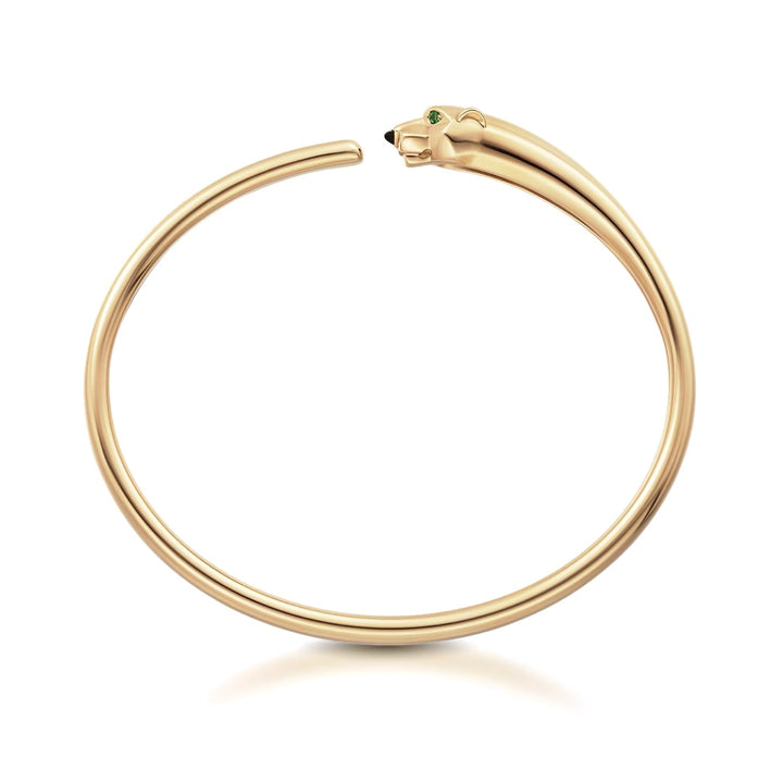 Cartier Panthère de Cartier Bracelet Small Model in 18K Yellow Gold with Tsavorite Garnet Eyes and Onyx - Gemaee  UAE
