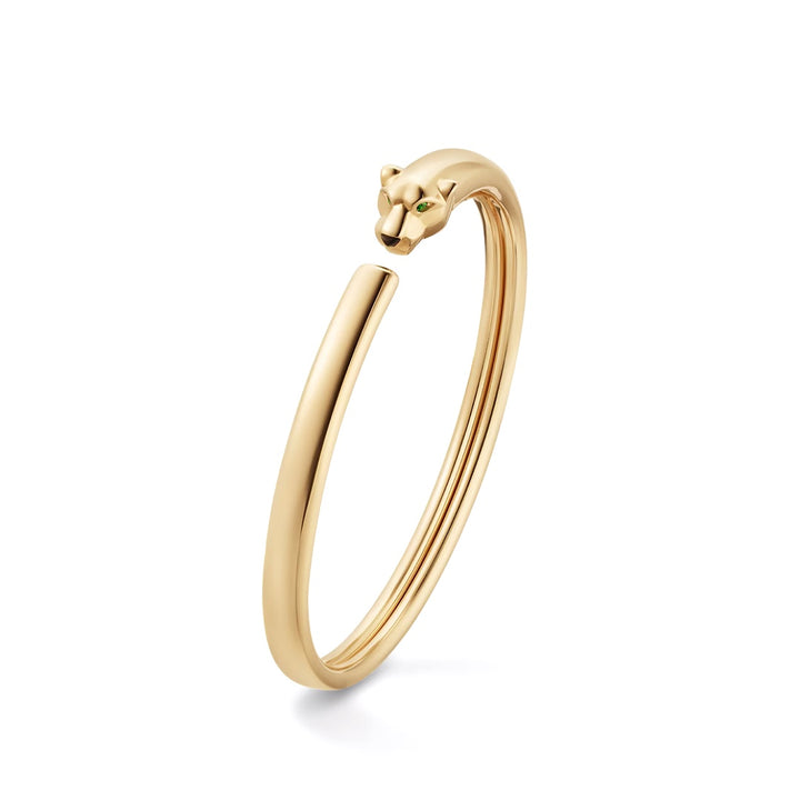 Cartier Panthère de Cartier Bracelet Small Model in 18K Yellow Gold with Tsavorite Garnet Eyes and Onyx - Gemaee  UAE