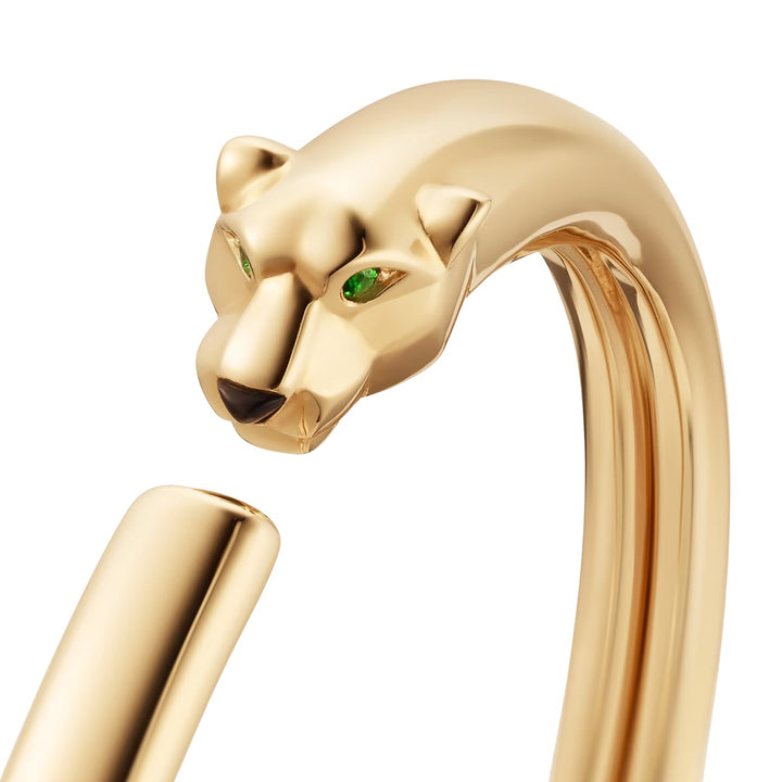 Cartier Panthère de Cartier Bracelet Small Model in 18K Yellow Gold with Tsavorite Garnet Eyes and Onyx - Gemaee  UAE