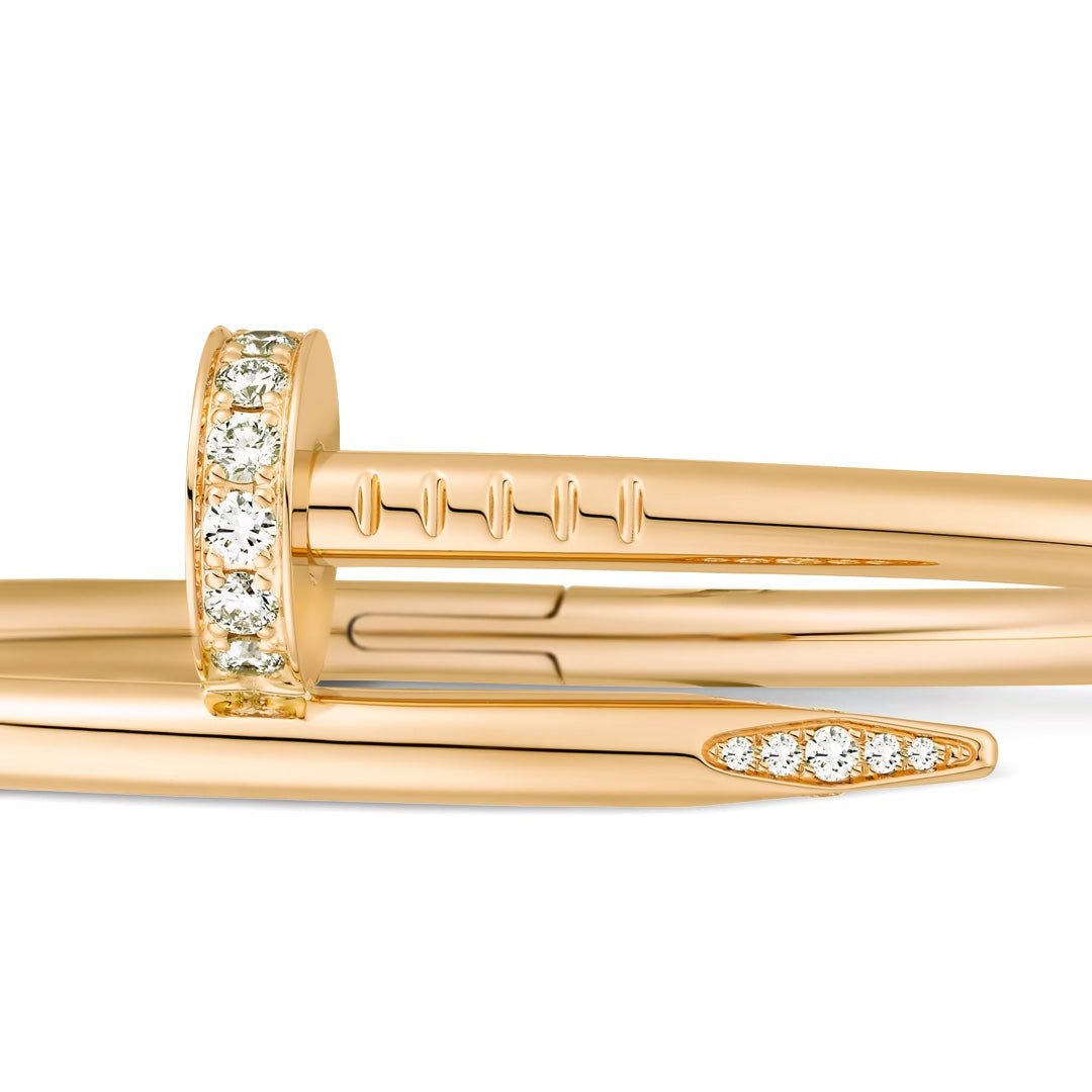 Cartier Juste un Clou Bracelet Classic Model in 18K Yellow Gold with Diamonds - Gemaee  UAE