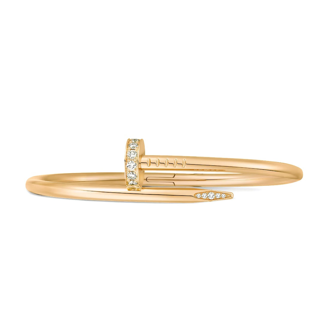 Cartier Juste un Clou Bracelet Classic Model in 18K Yellow Gold with Diamonds - Gemaee  UAE