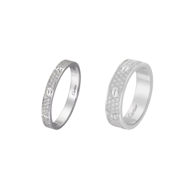 Cartier Love Ring mini Model Pavé in 18K White Gold with Diamond - Gemaee  UAE
