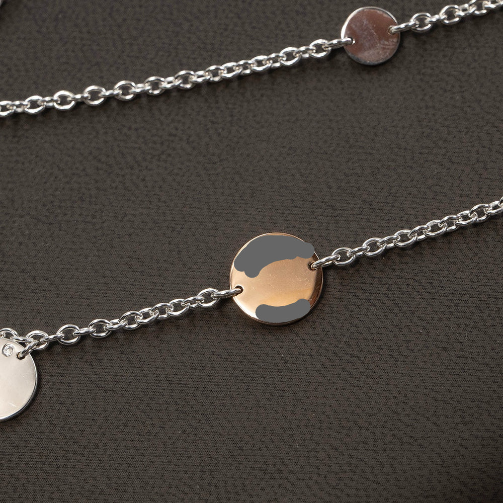 Hermès Ex-Libris Long Necklace in Sterling Silver and Rose Gold - Gemaee  UAE