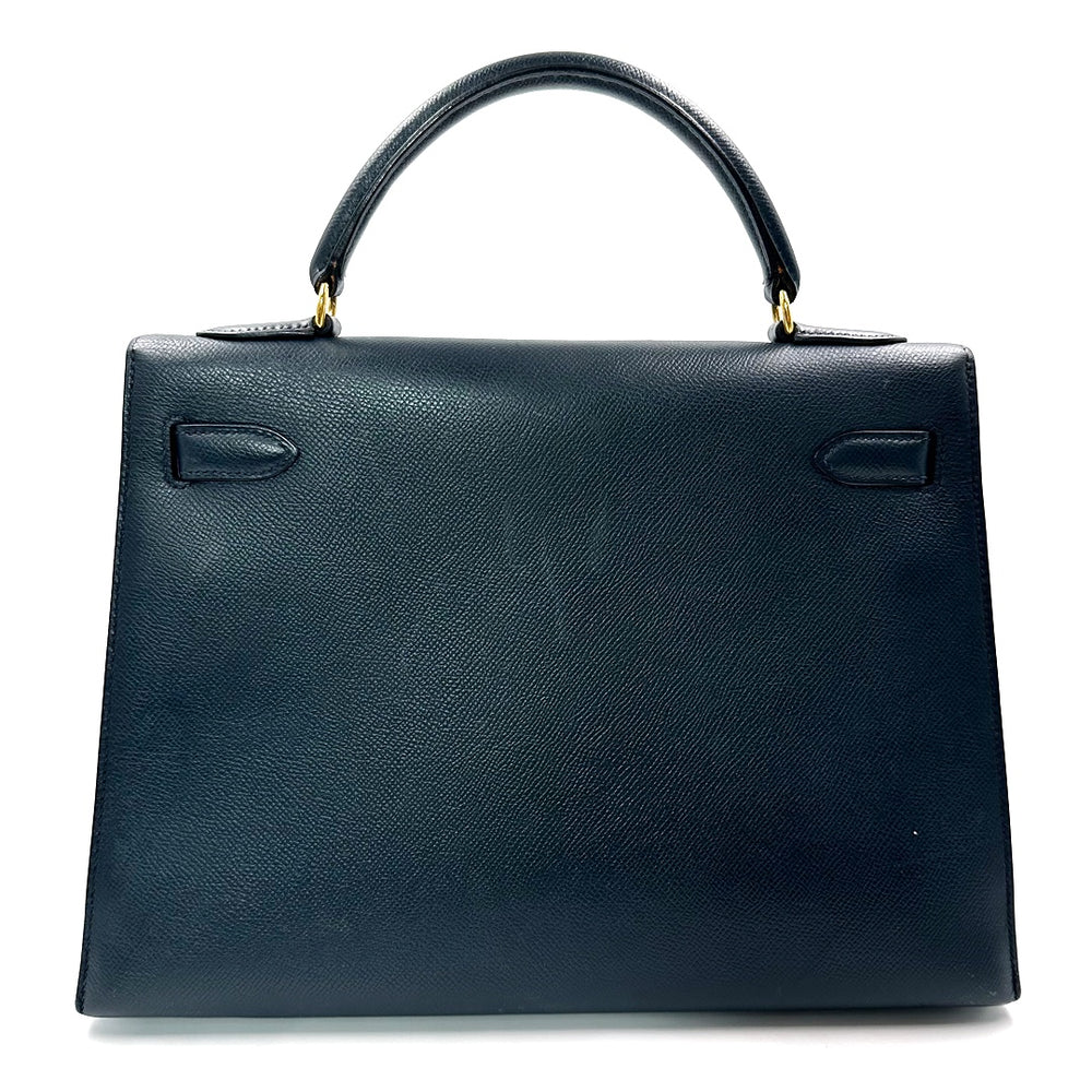 Hermès Kelly 32 Bleu de Prusse Bag in Epsom Leather with Gold Hardware - Gemaee  UAE