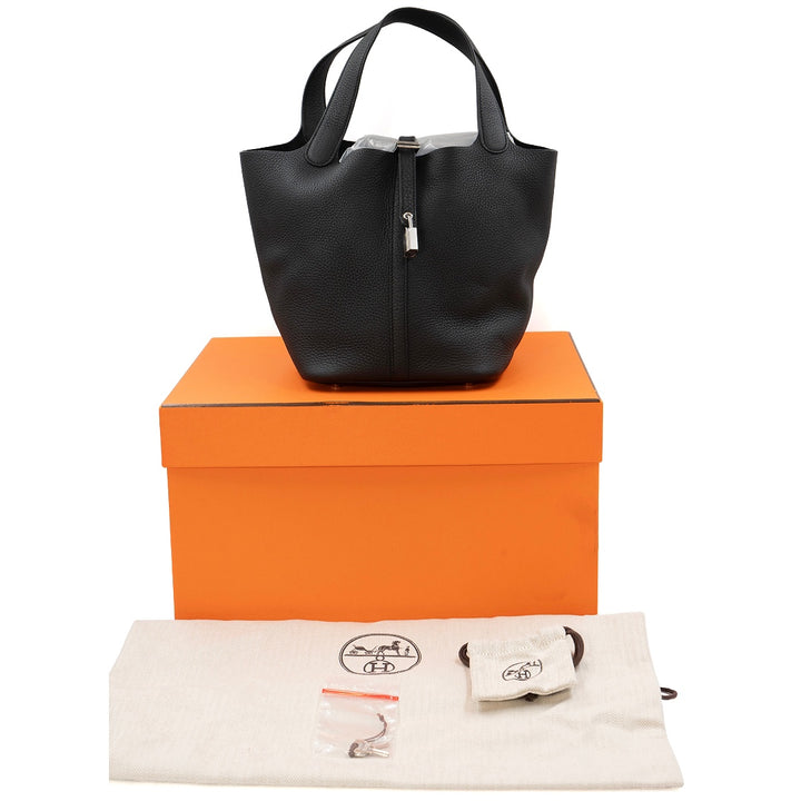 Hermès Picotin Lock 22 Bag in Taurillon Clemence Leather  Noir (Black) - Gemaee  UAE