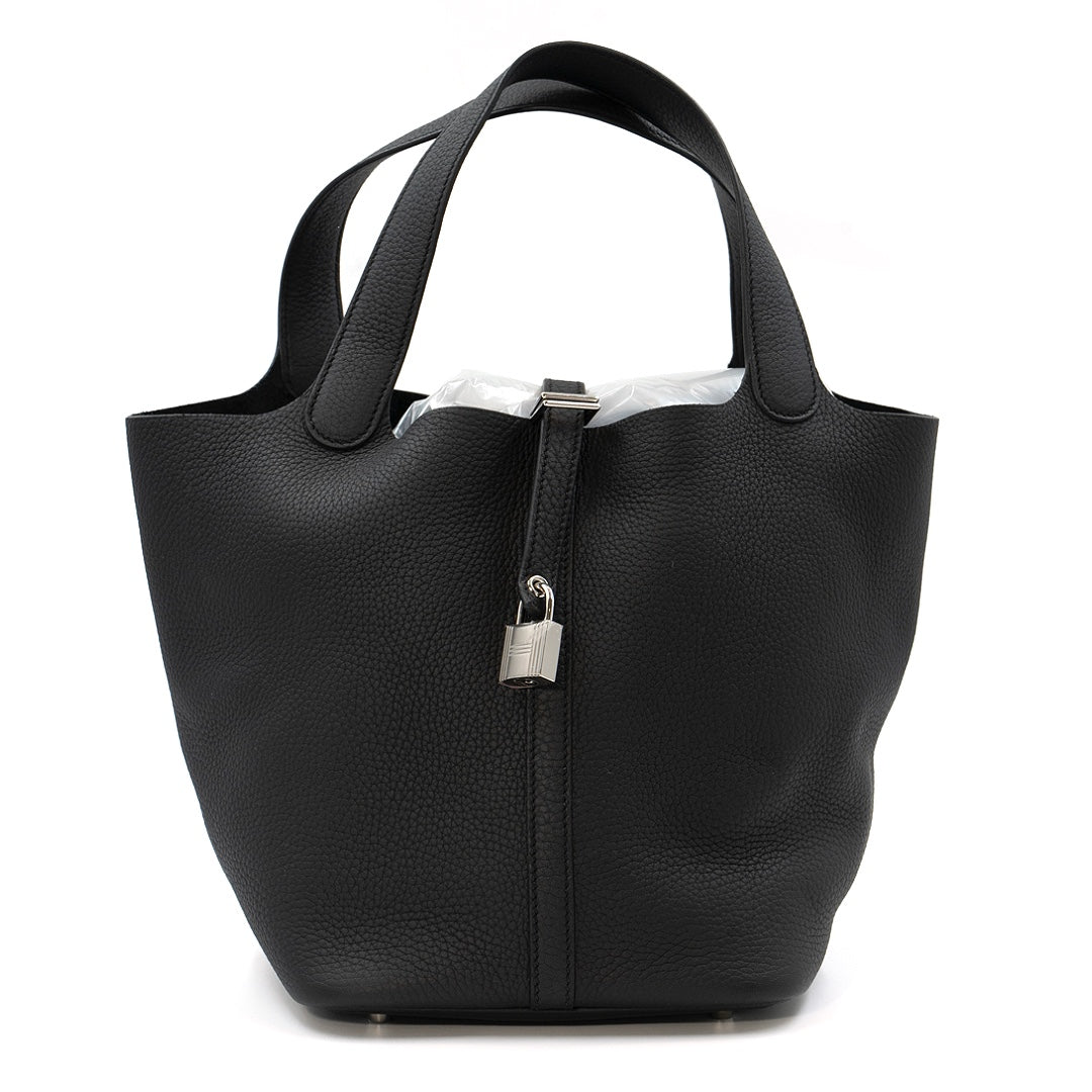 Hermès Picotin Lock 22 Bag in Taurillon Clemence Leather  Noir (Black) - Gemaee  UAE