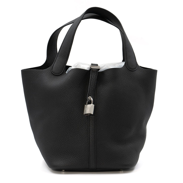 Hermès Picotin Lock 22 Bag in Taurillon Clemence Leather  Noir (Black) - Gemaee  UAE