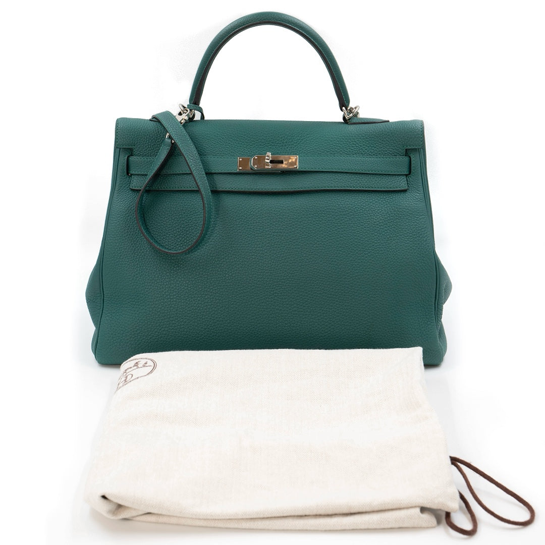 Hermès Birkin 35 Malachite Togo Leather with Palladium Hardware - Gemaee  UAE