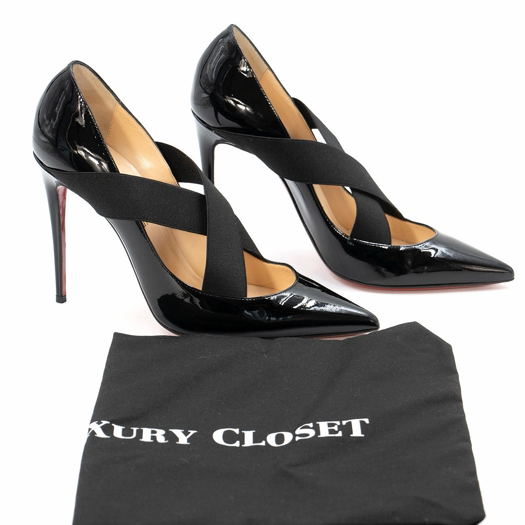 Christian Louboutin Black Patent Leather Sharpstagram Pumps - Gemaee  UAE