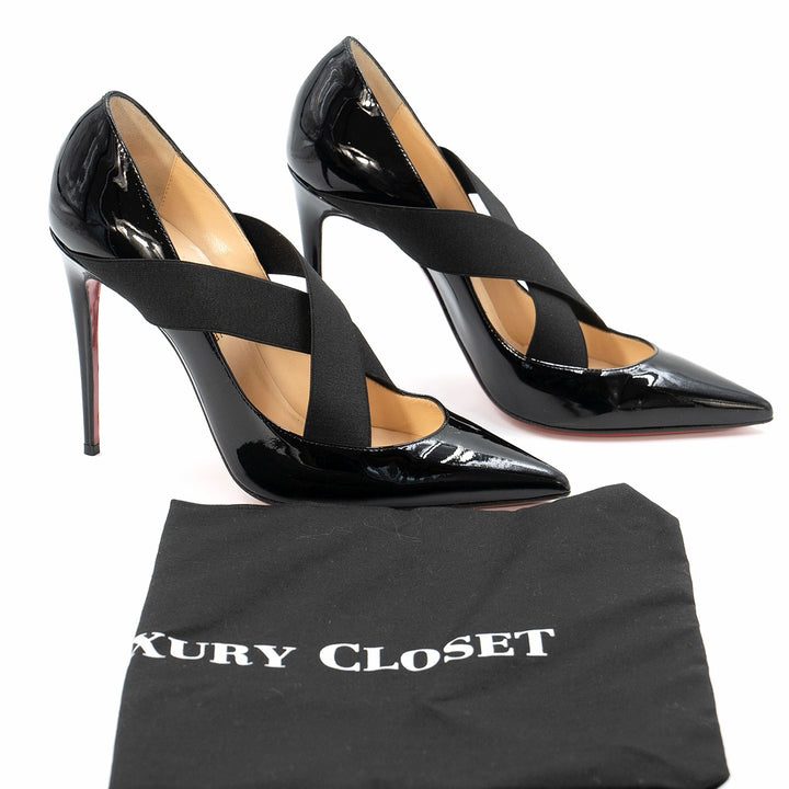 Christian Louboutin Black Patent Leather Sharpstagram Pumps - Gemaee  UAE