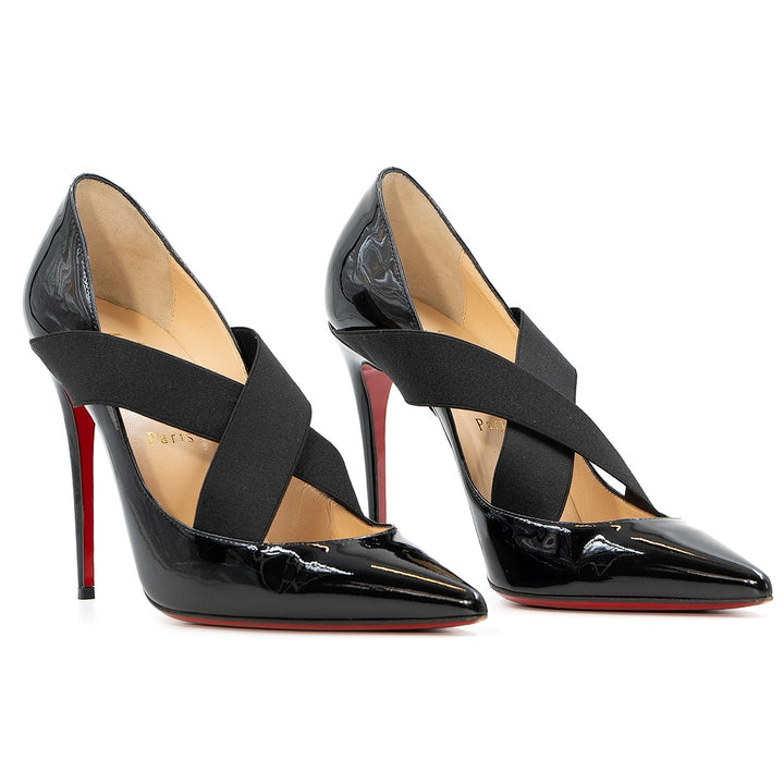 Christian Louboutin Black Patent Leather Sharpstagram Pumps - Gemaee  UAE