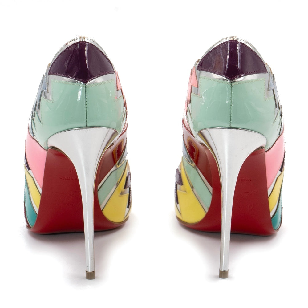 Christian Louboutin Metallic Multicolor Patent Leather Explotek Zig-Zag Pumps - Gemaee  UAE
