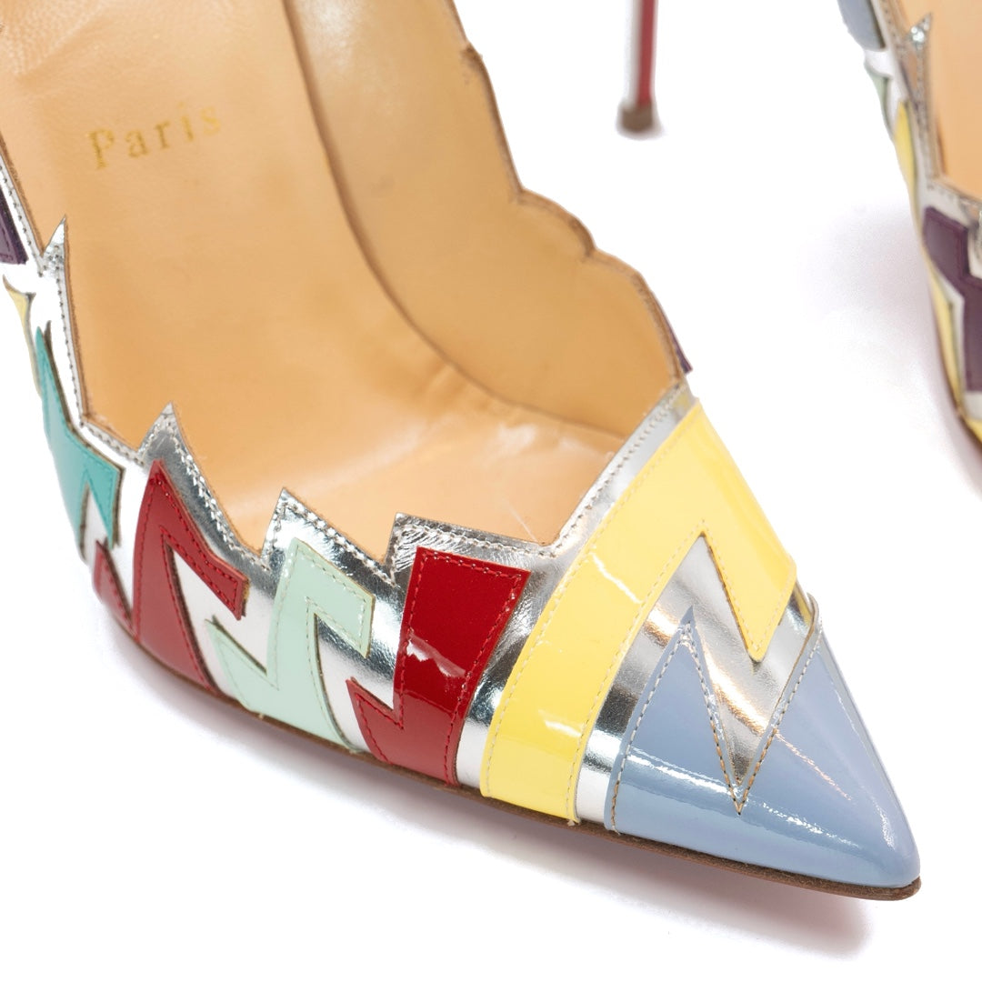Christian Louboutin Metallic Multicolor Patent Leather Explotek Zig-Zag Pumps - Gemaee  UAE