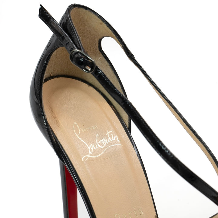 Christian Louboutin Cross Blake Black Patent Leather Pumps - Gemaee  UAE