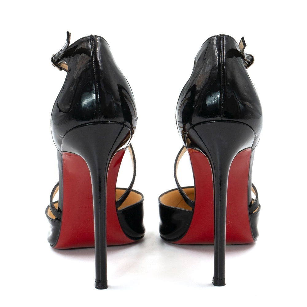 Christian Louboutin Cross Blake Black Patent Leather Pumps - Gemaee  UAE