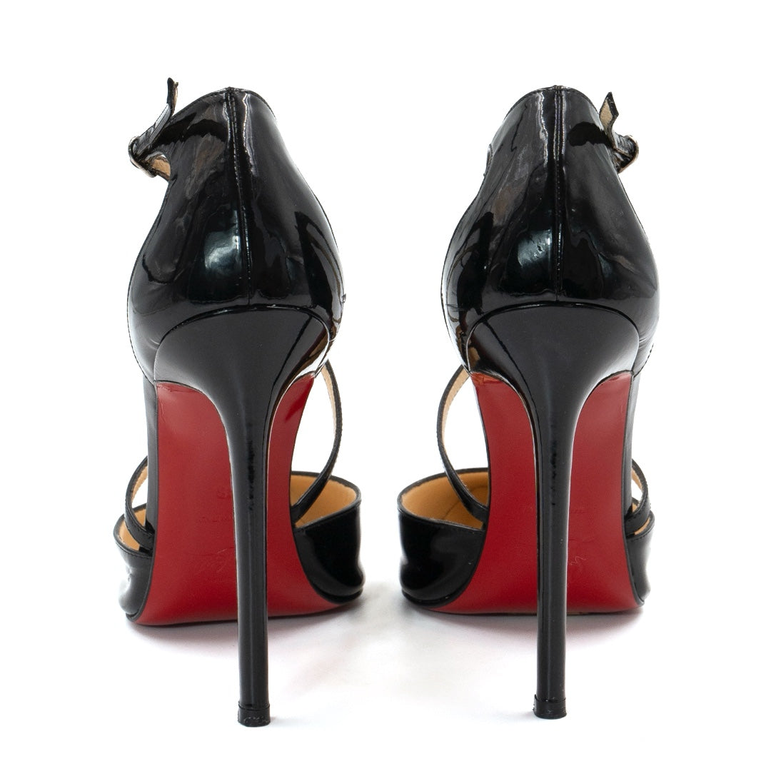 Christian Louboutin Cross Blake Black Patent Leather Pumps - Gemaee  UAE